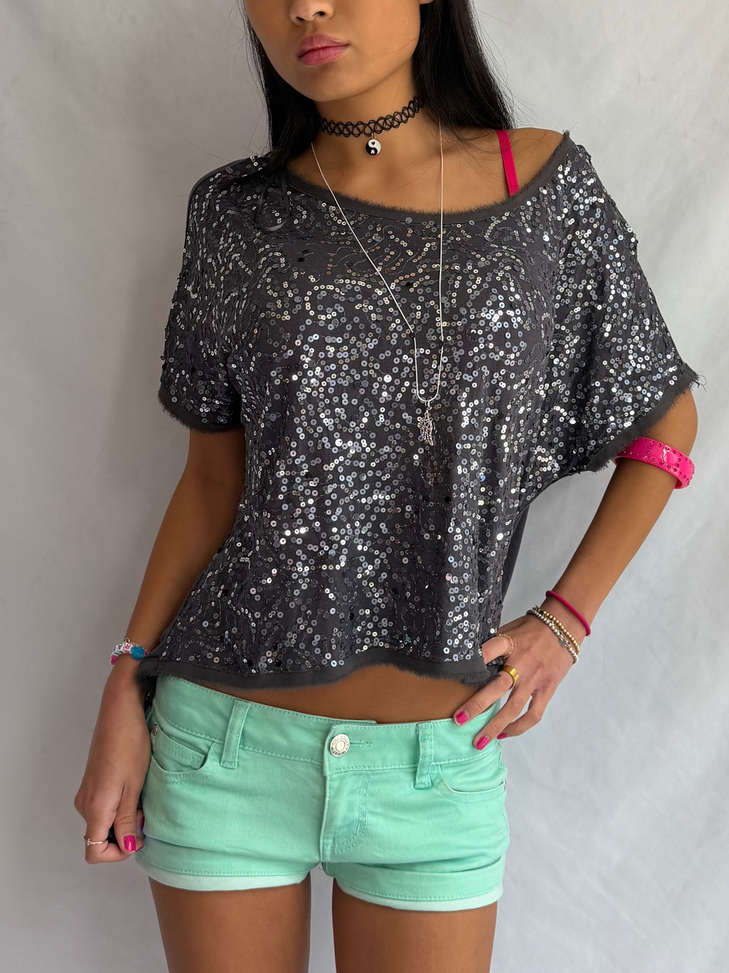 Vintage sequin slouch top