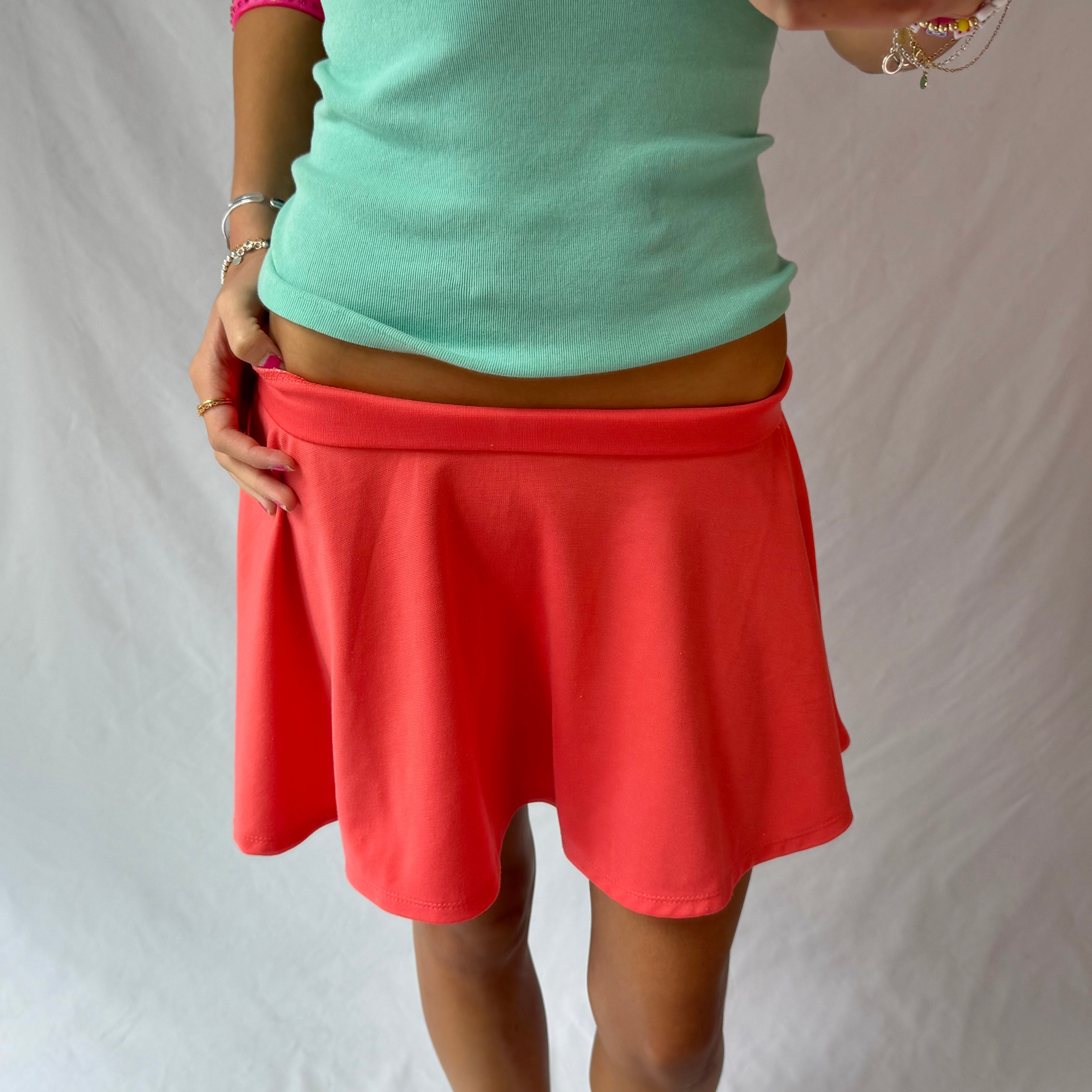 Vintage coral mini skirt