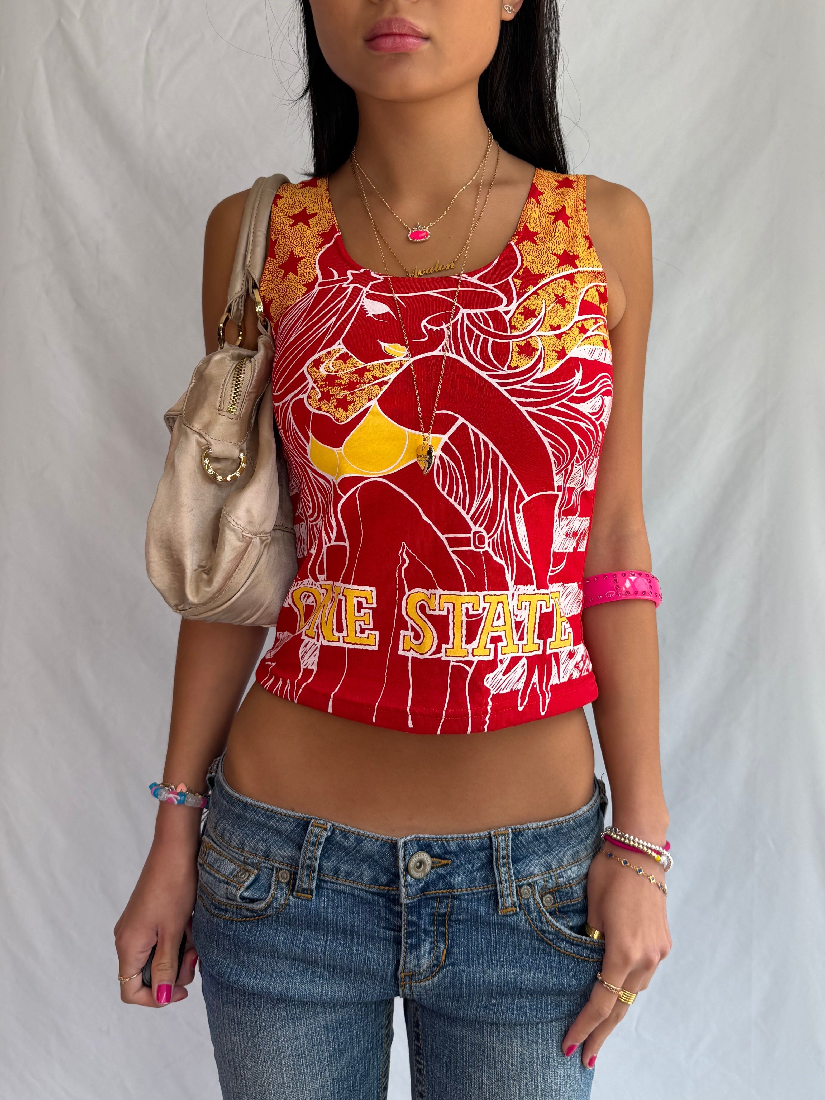 Vintage red graphic tank top