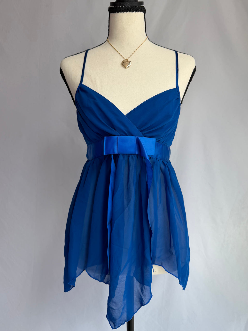 vintage royal blue babydoll top ⊹ ࣪ ˖