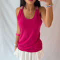Vintage pink rhinestone halter top