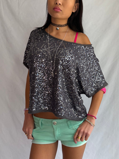 Vintage sequin slouch top