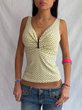 Vintage yellow polka dot tank top