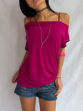 Vintage fuchsia off the shoulder top