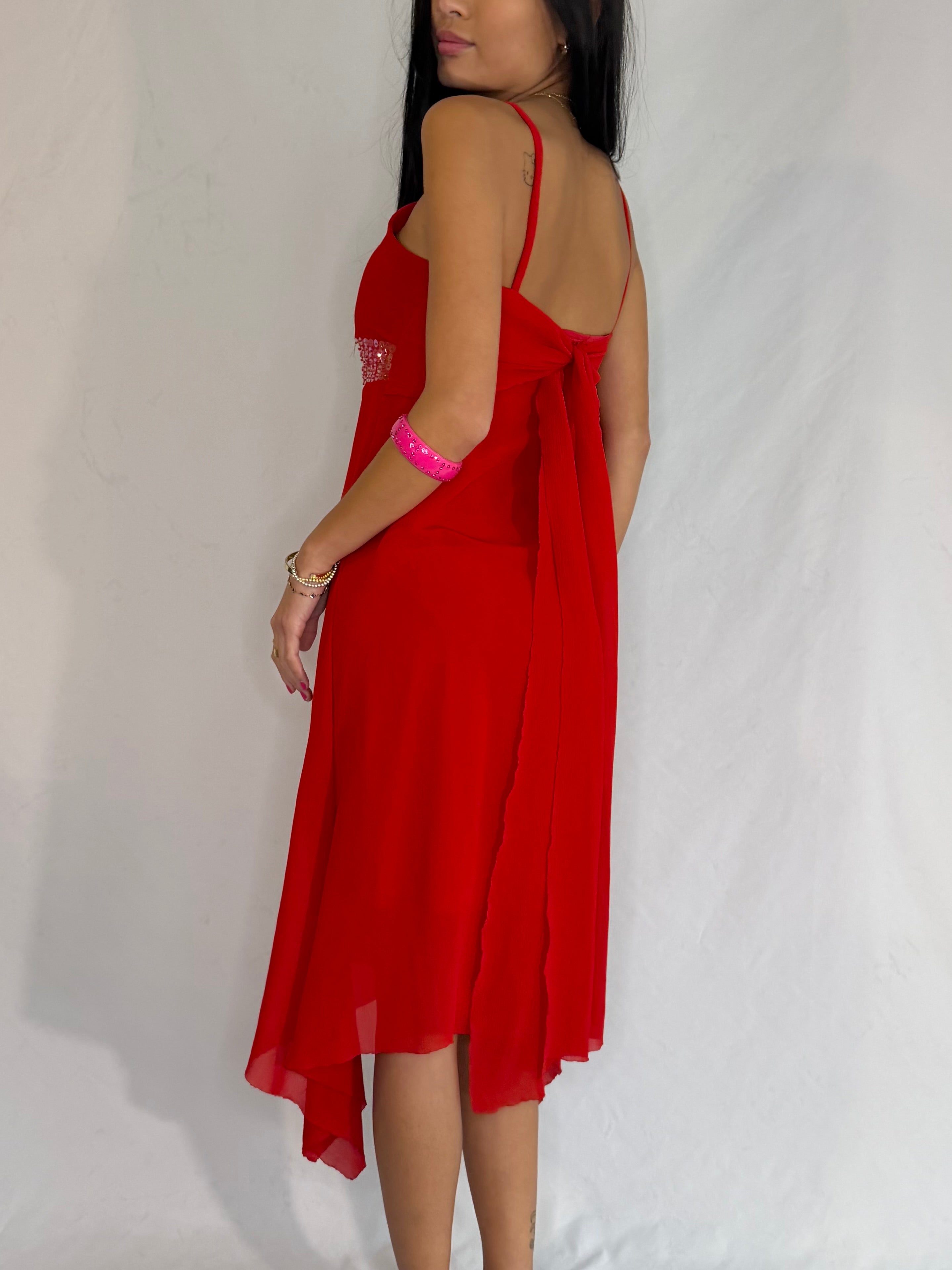 Vintage red fairy midi dress
