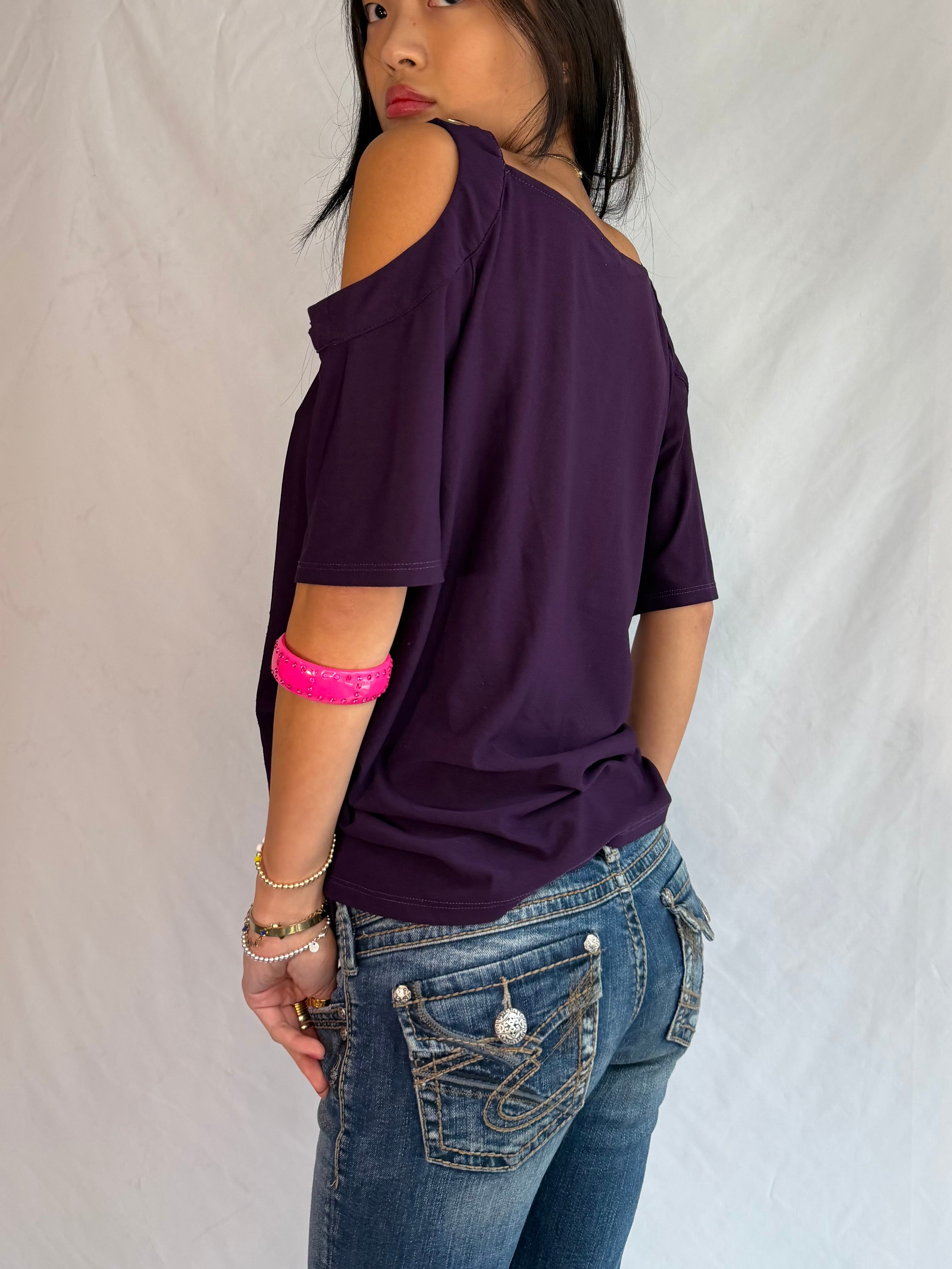 Vintage plum off the shoulder top