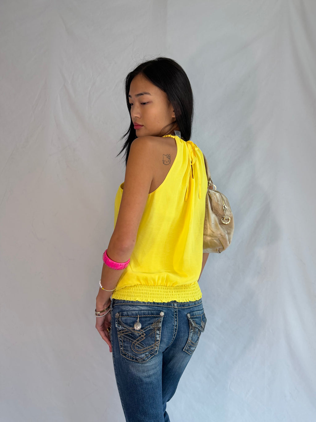 Vintage yellow halter top