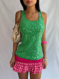 Vintage green sequin tank top