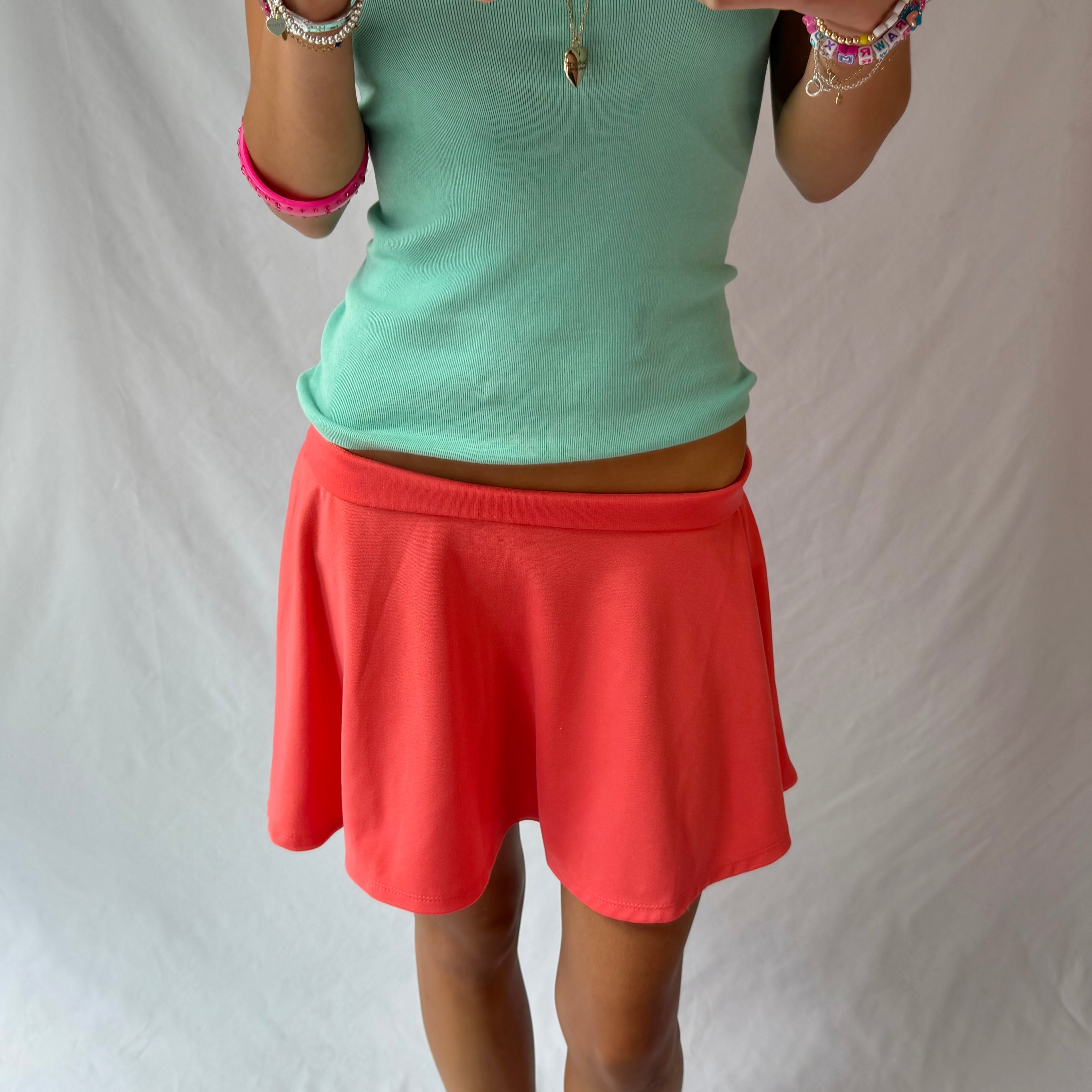 Vintage coral mini skirt
