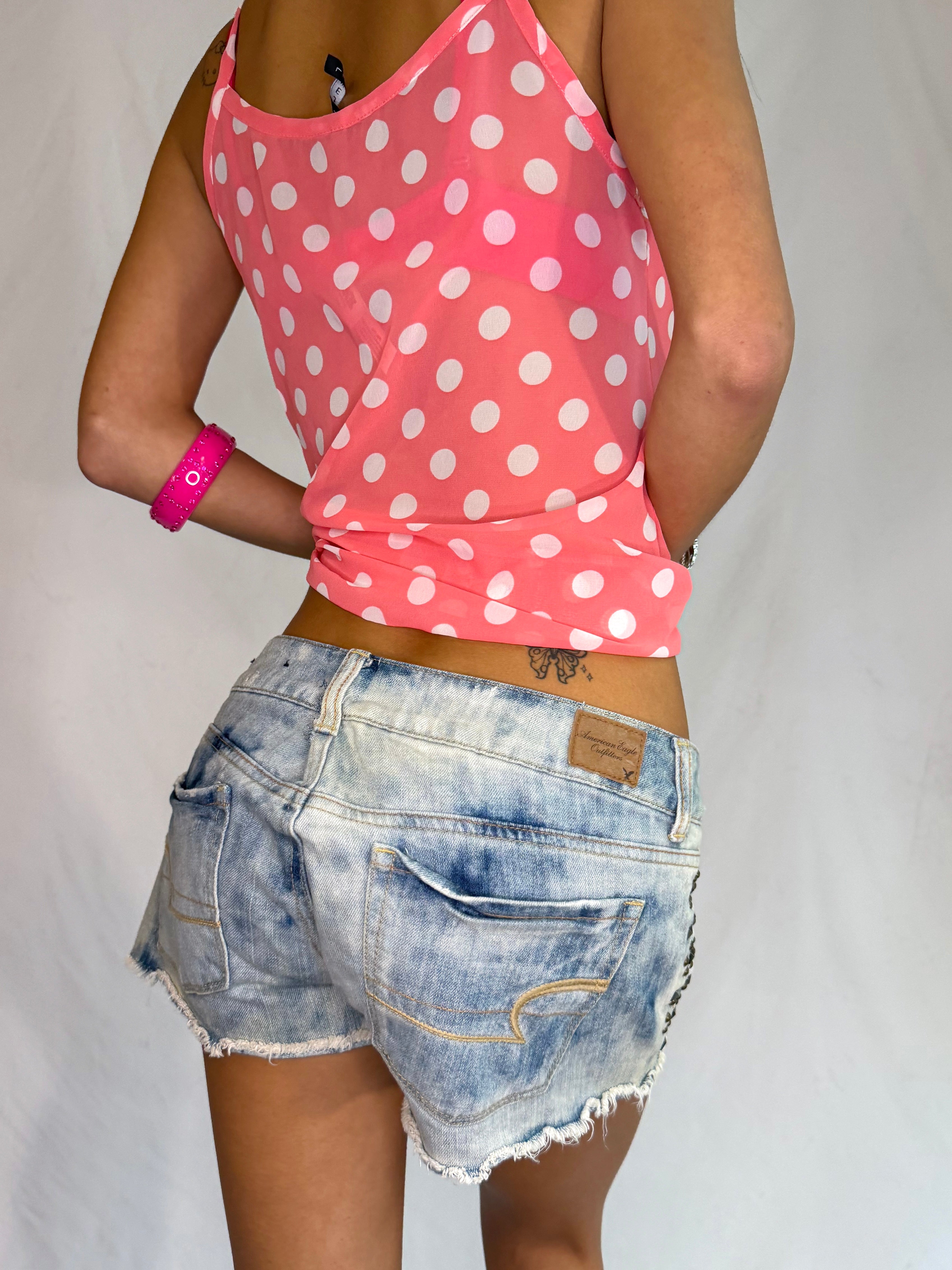 Vintage American Eagle stud low rise denim shorts