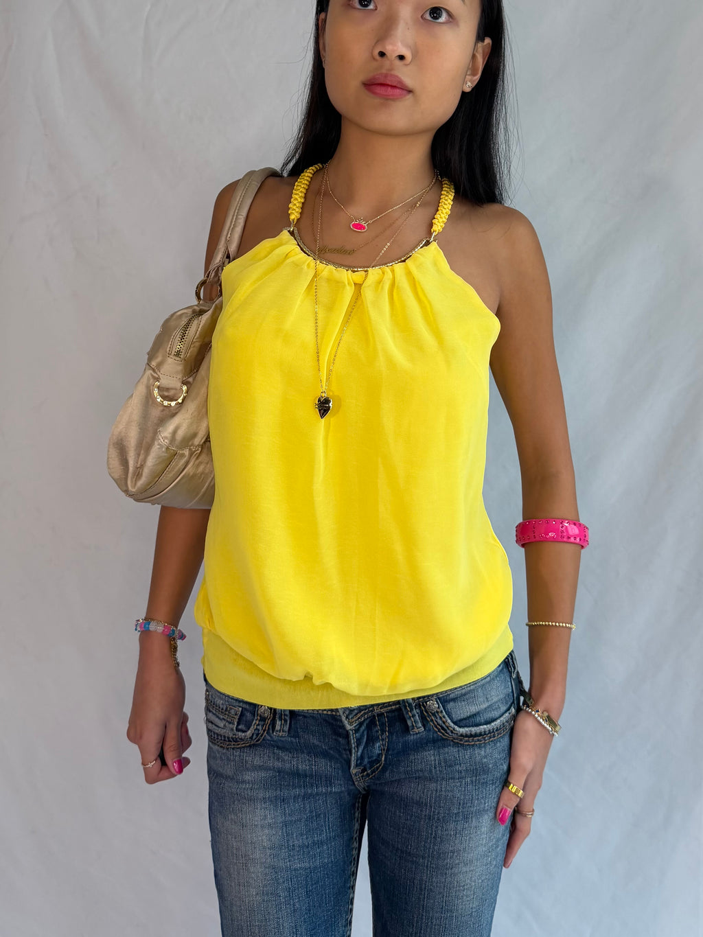 Vintage yellow halter top