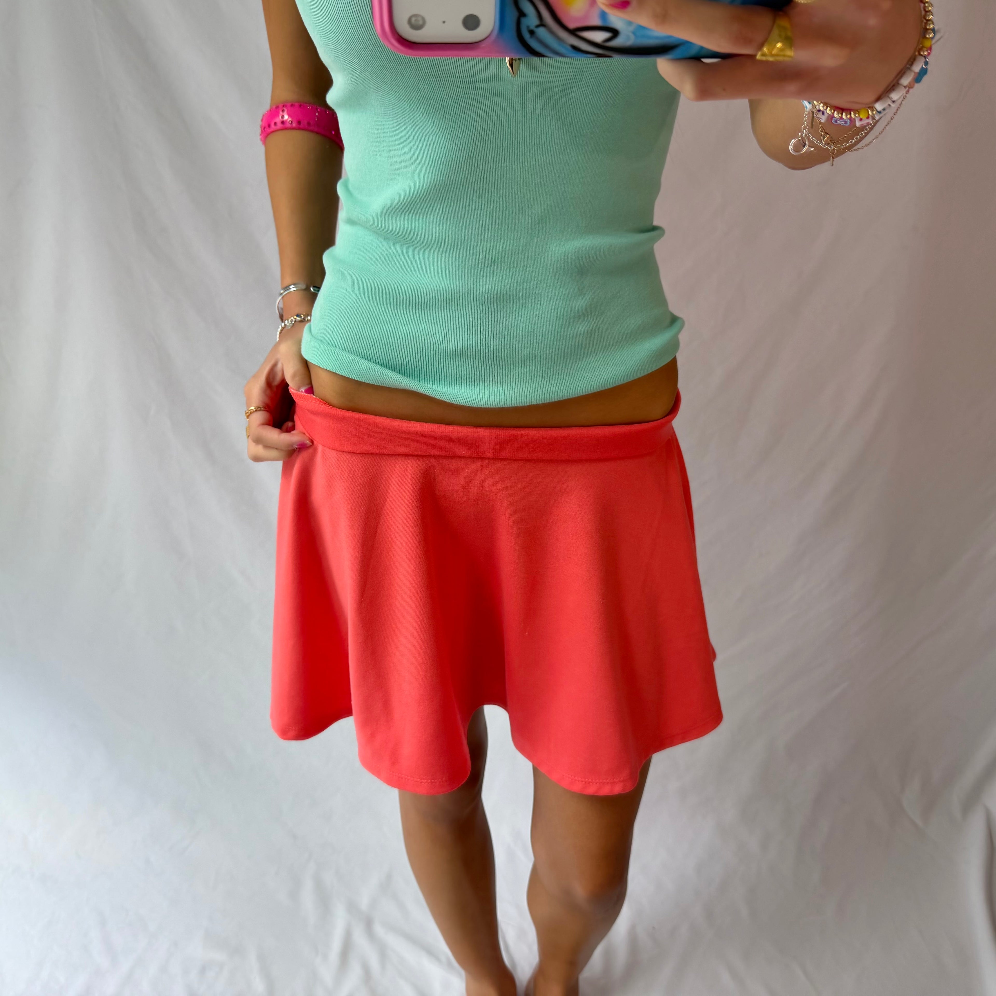 Vintage coral mini skirt