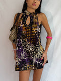 Vintage sequin halter mini dress