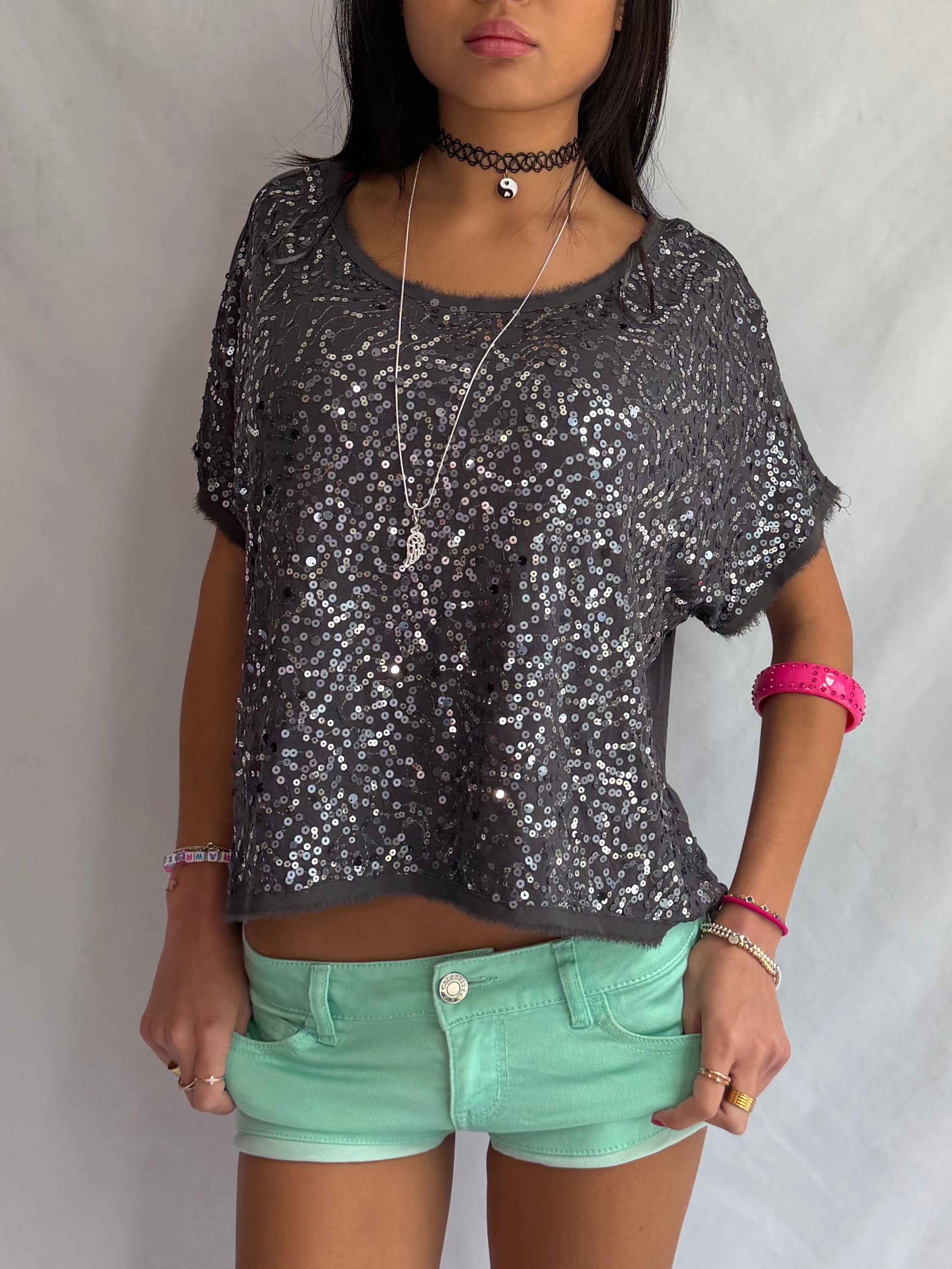 Vintage sequin slouch top