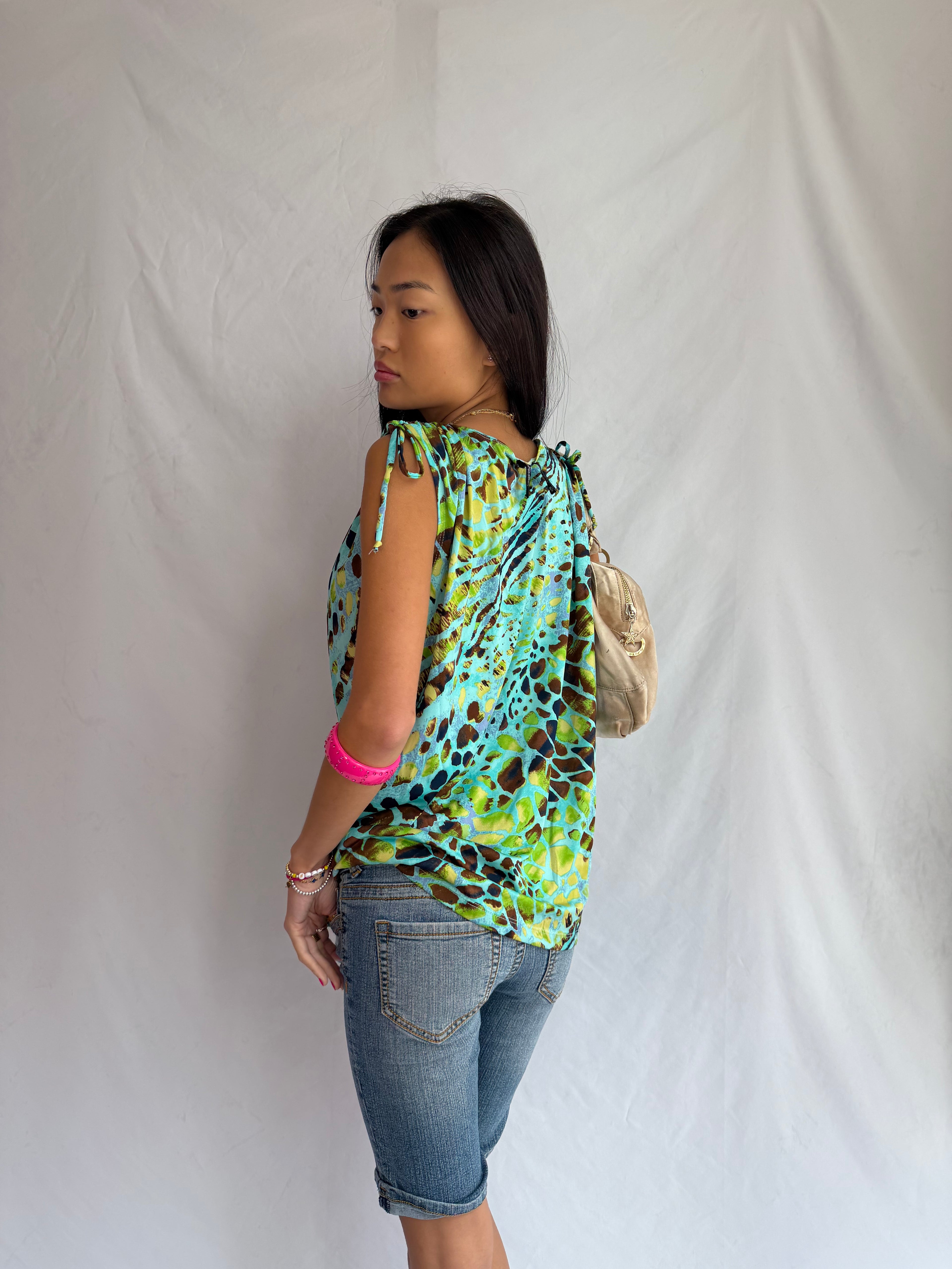 Vintage teal halter top