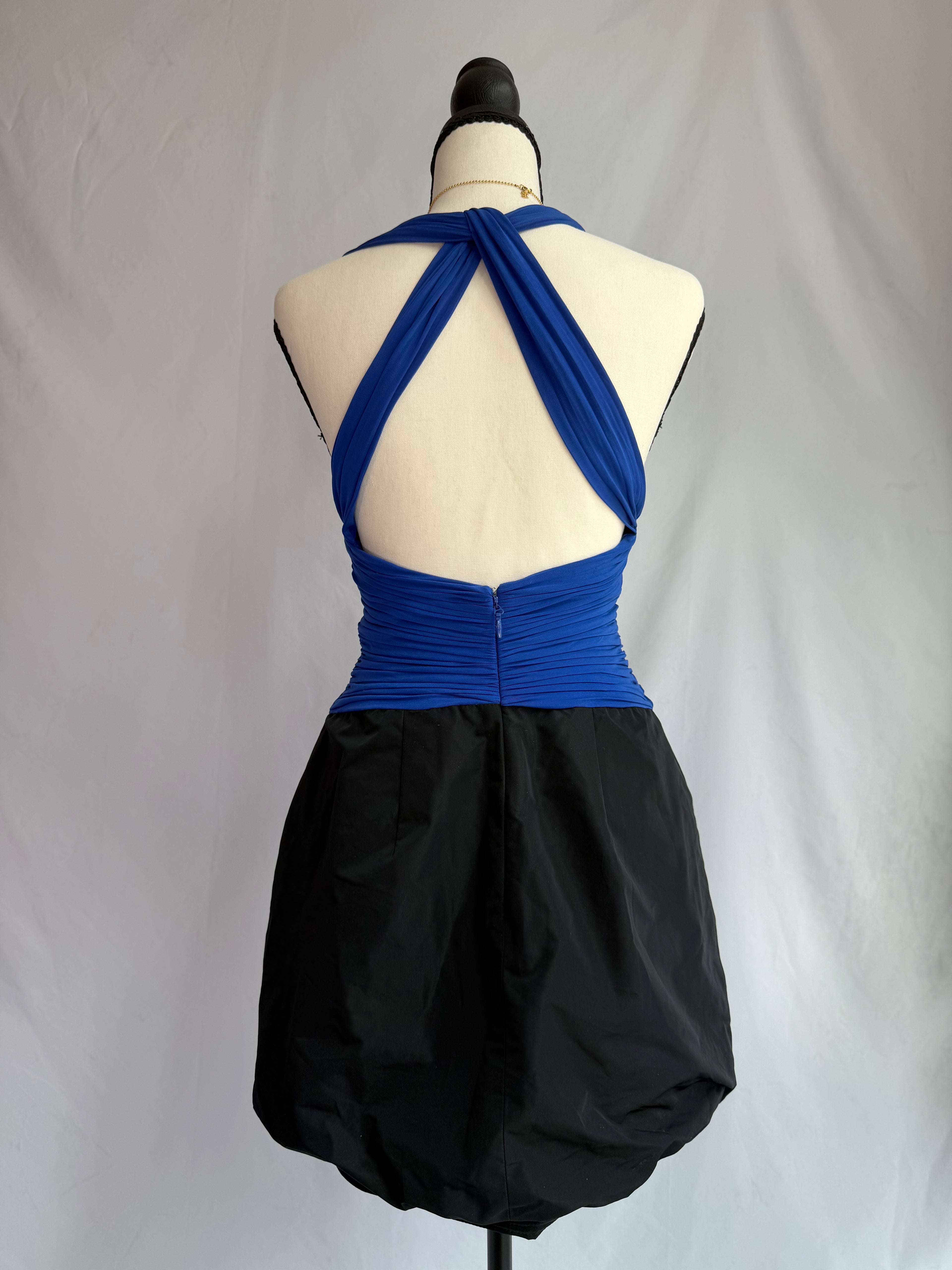 vintage blue halter bubble dress ⋆˙⟡