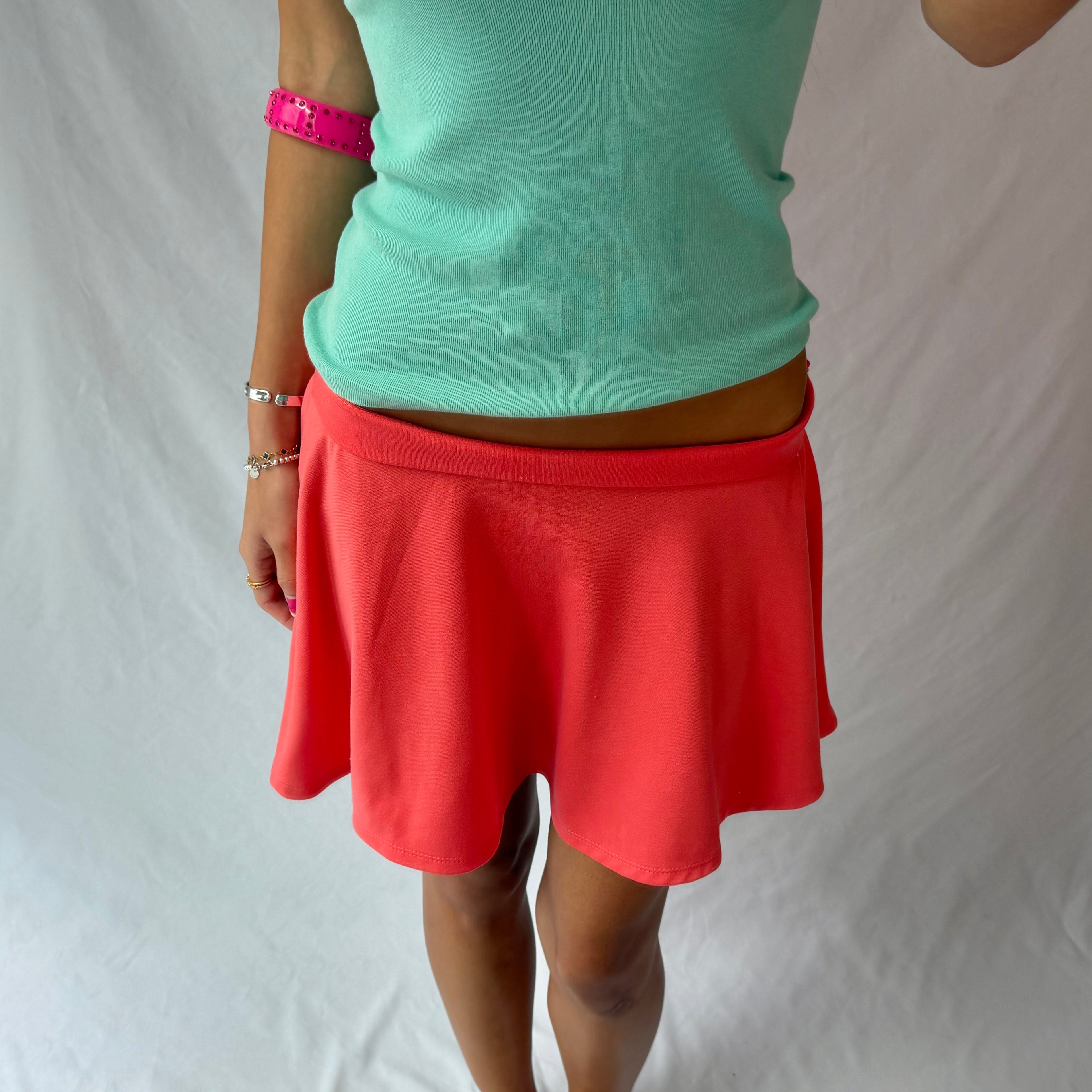 Vintage coral mini skirt