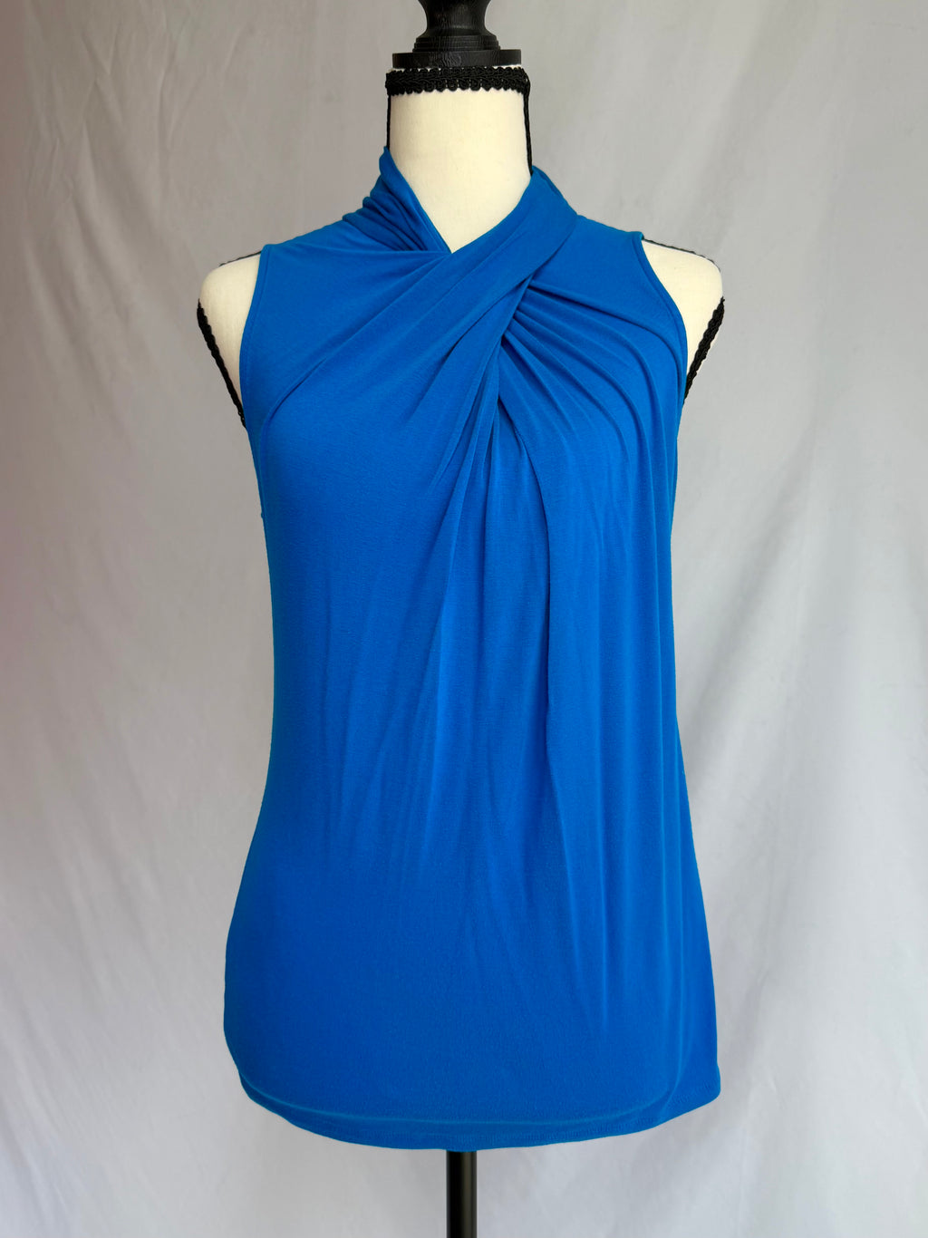 vintage blue mock neck halter top .𖥔 ݁ ˖