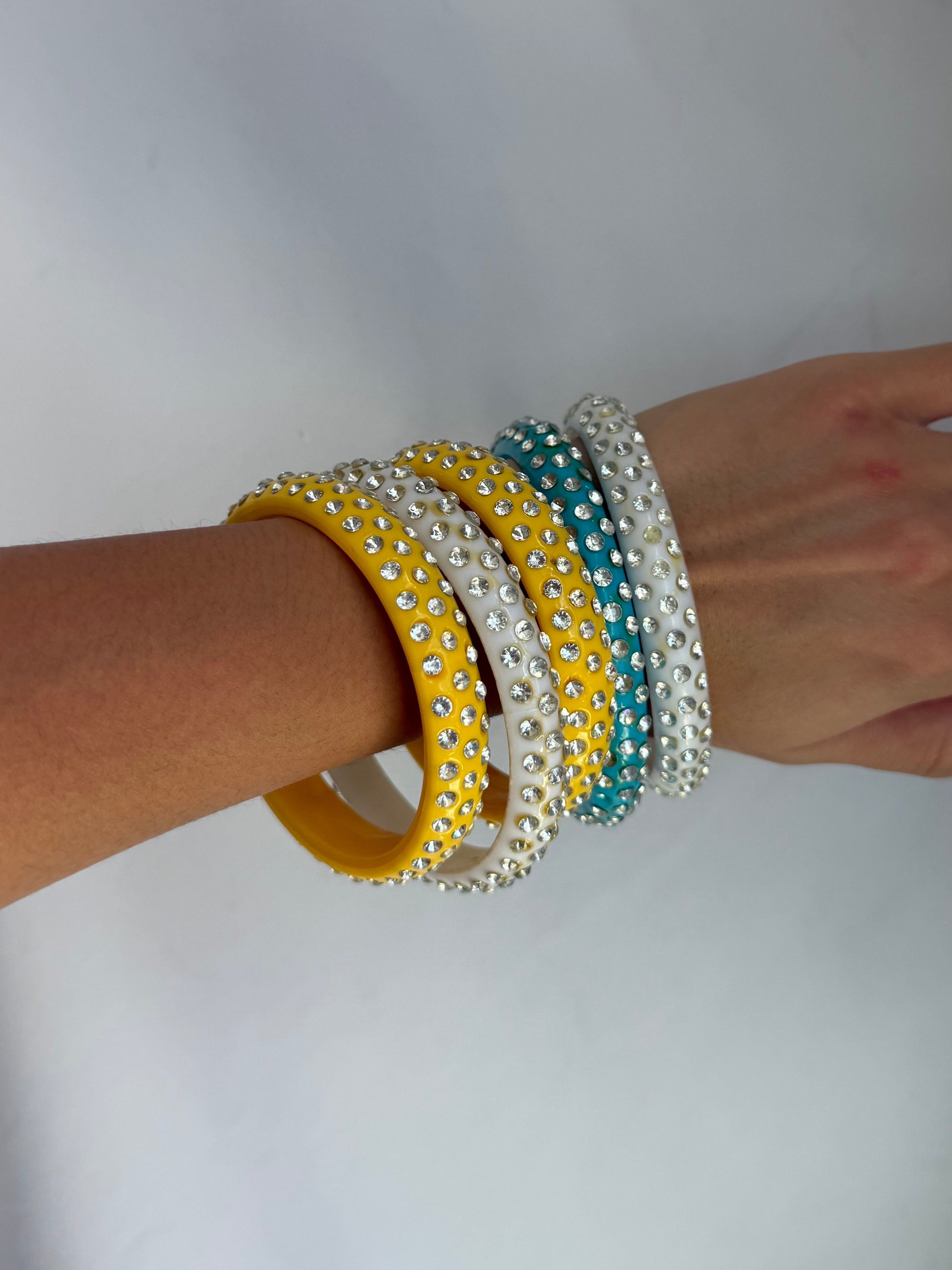 Deadstock rhinestone bangle bracelet set