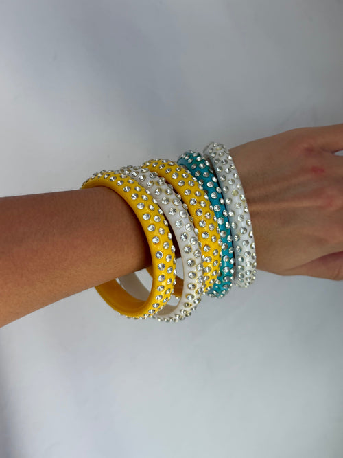 Deadstock rhinestone bangle bracelet set
