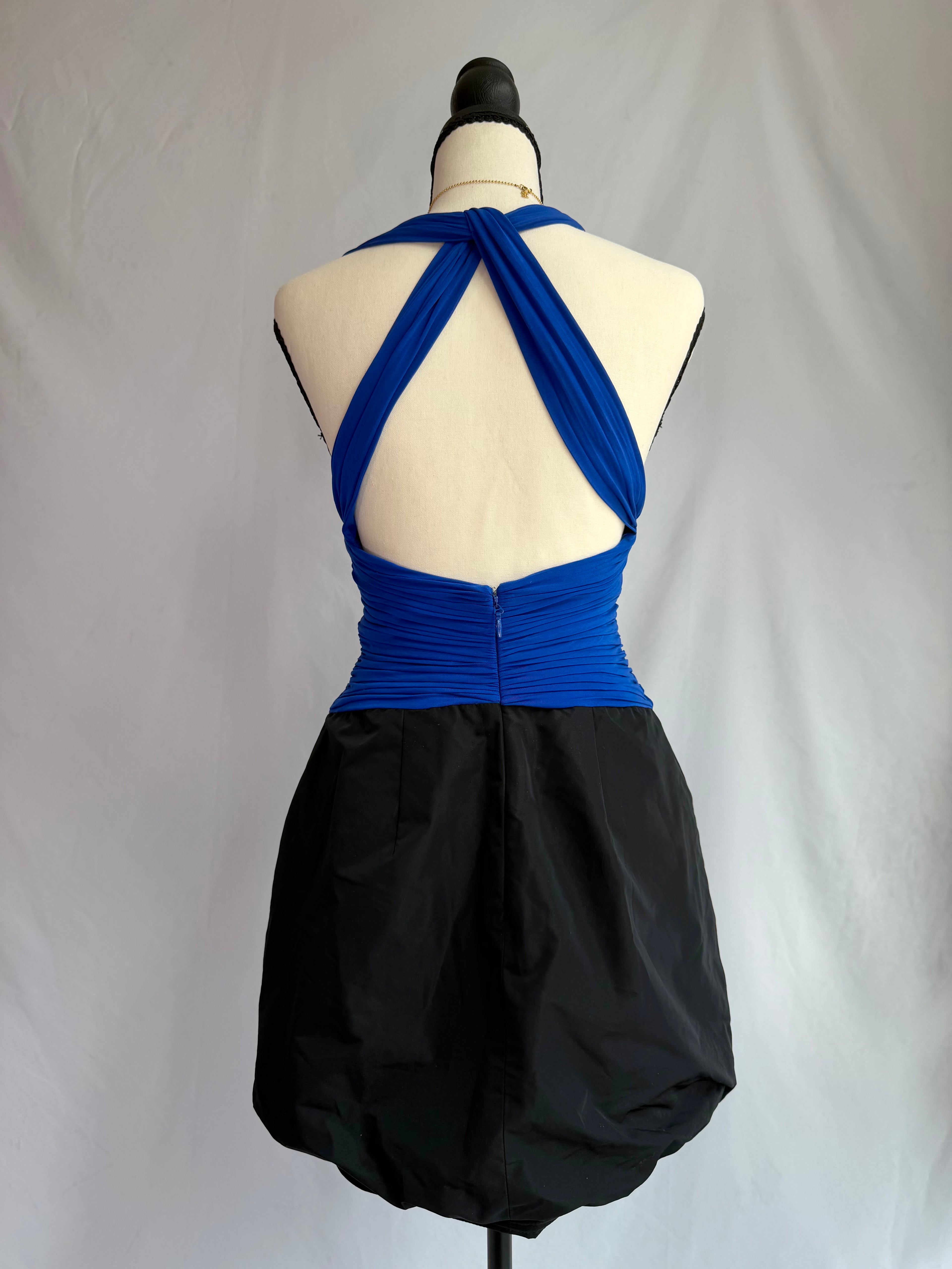 vintage blue halter bubble dress ⋆˙⟡