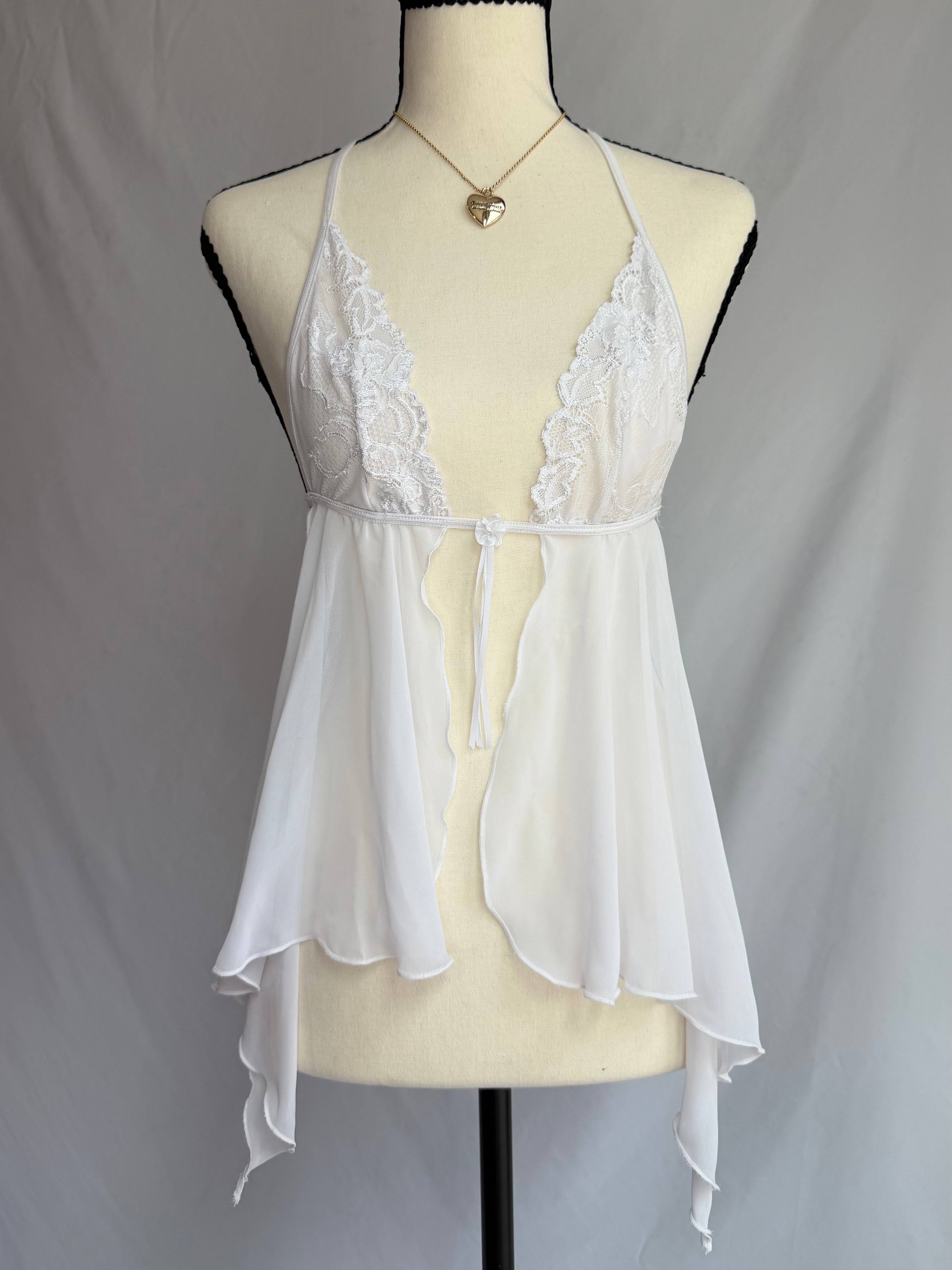 vintage white lace fairy cami top ⊹ ࣪ ˖ ໒꒱