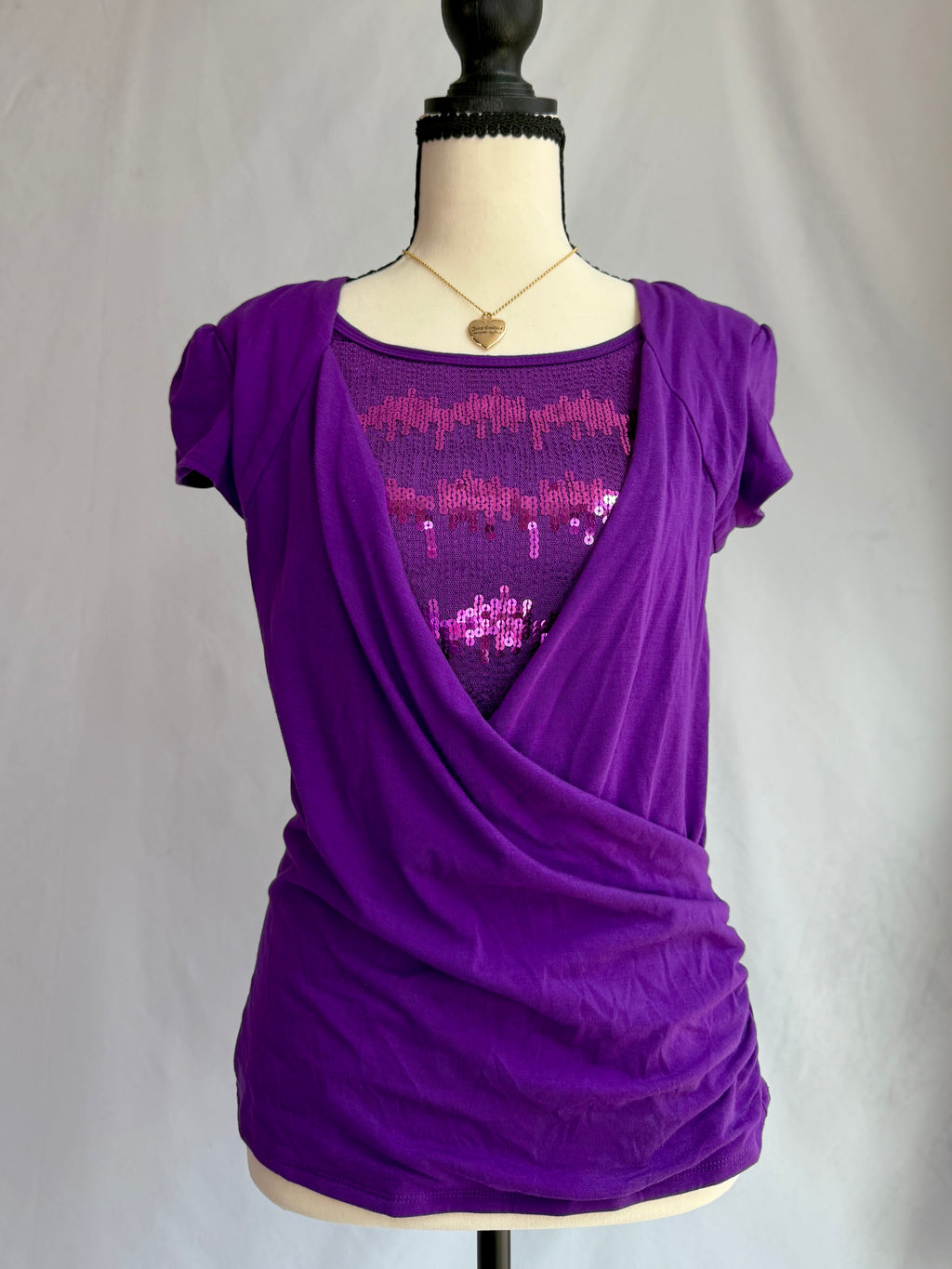 vintage purple sequin top ⋆˚ʚɞ