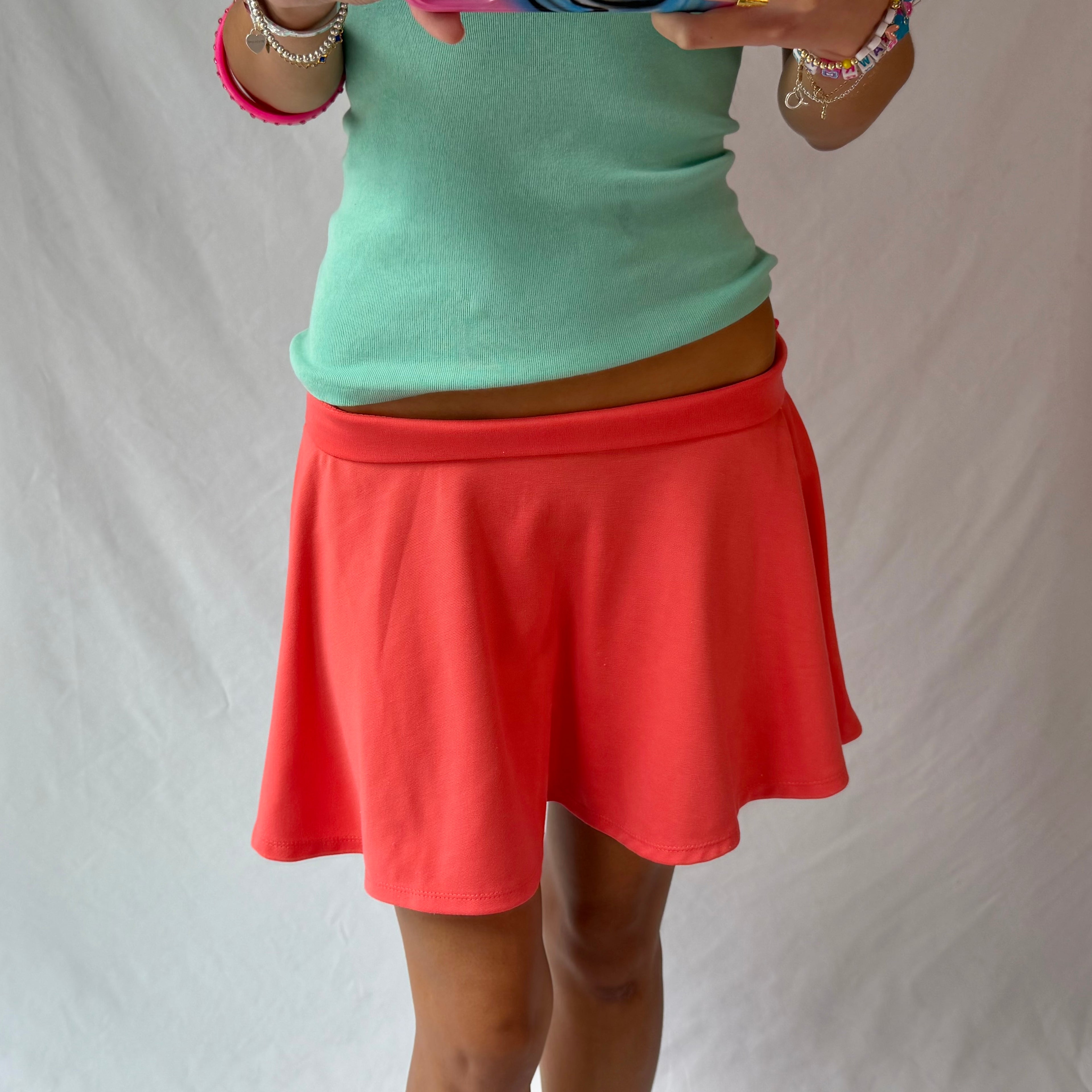 Vintage coral mini skirt