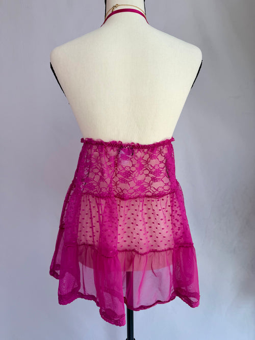 vintage polka dot lace babydoll top ♡
