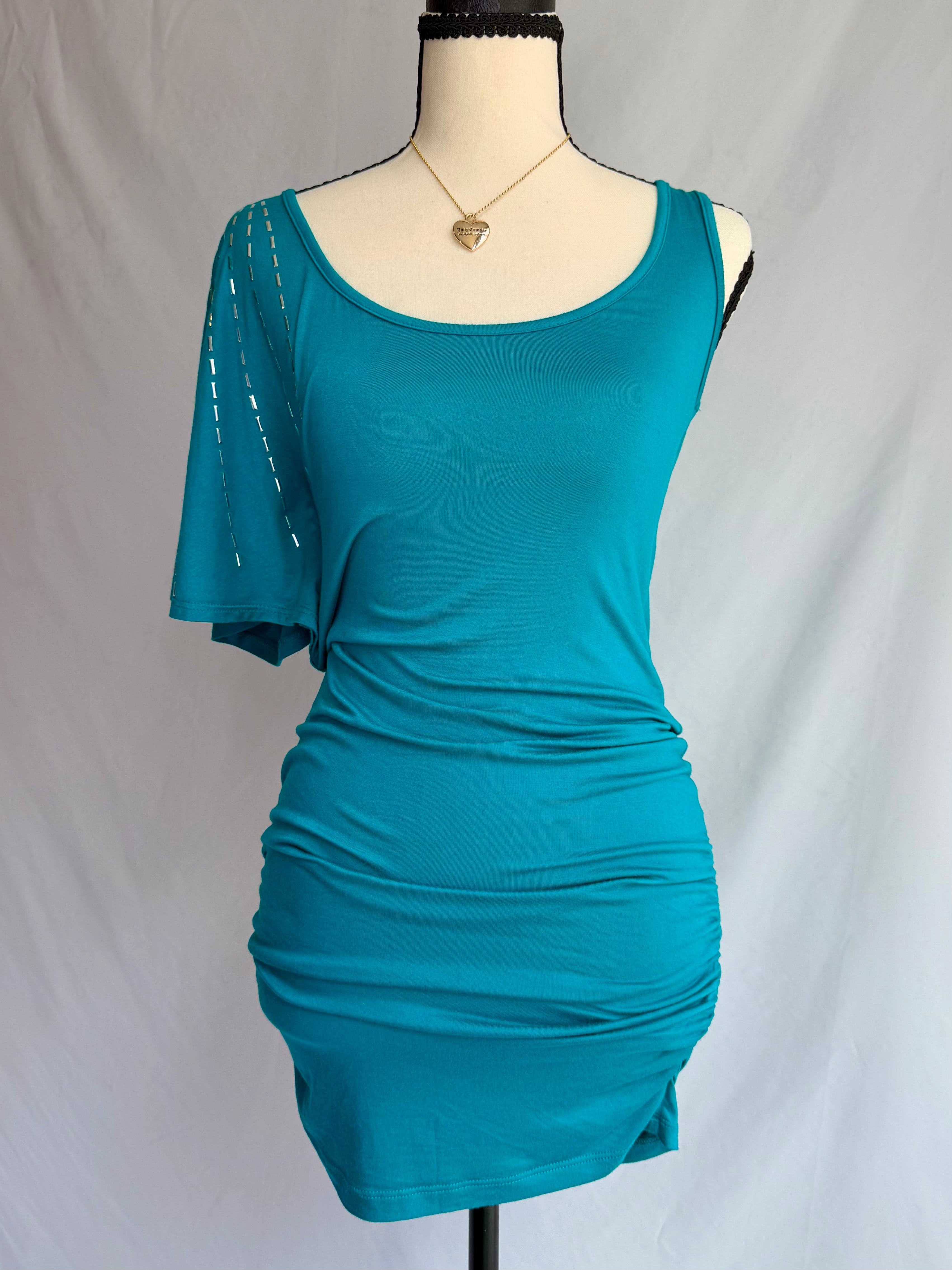 vintage turquoise mini dress ₊˚⊹♡