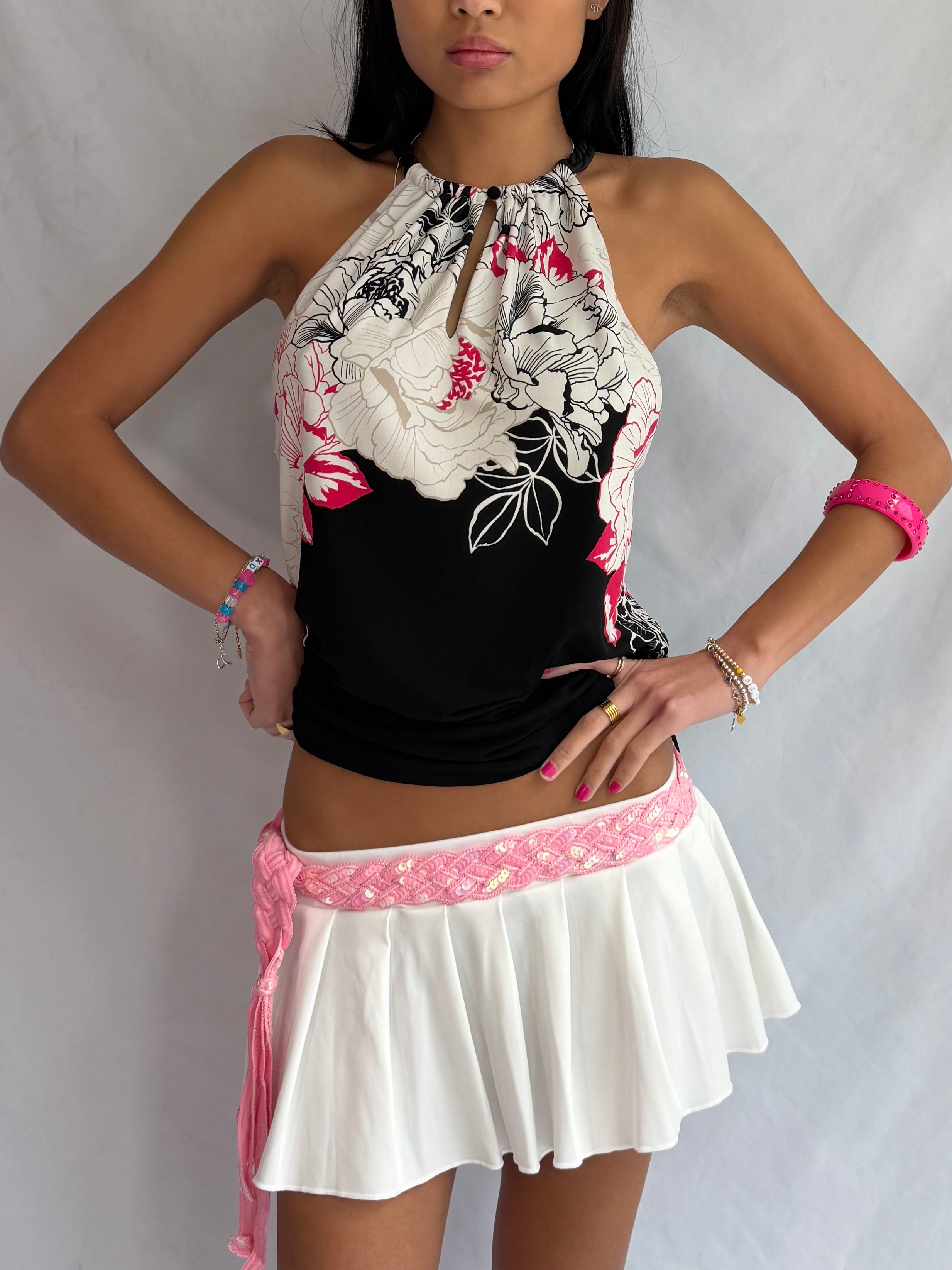 Vintage floral halter top
