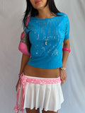 Vintage blue sequin top