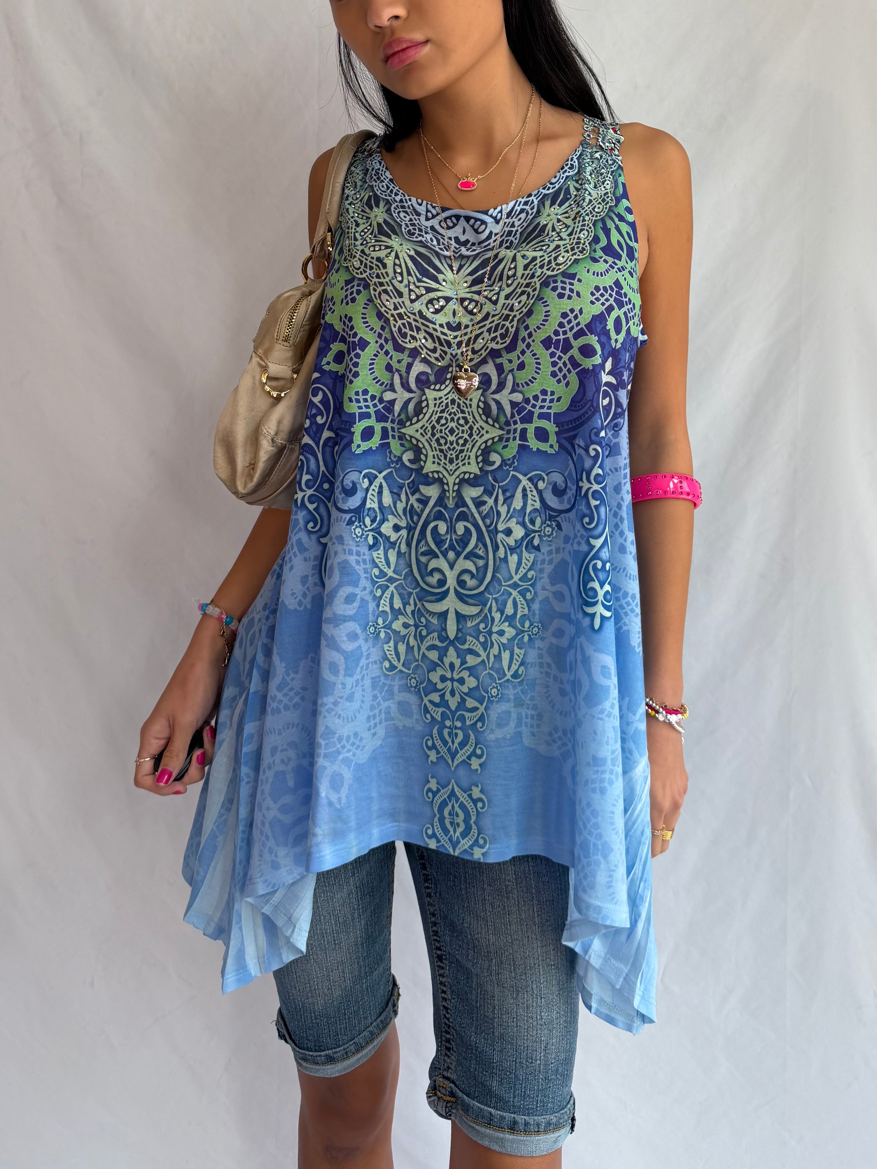 Vintage high low mini dress top