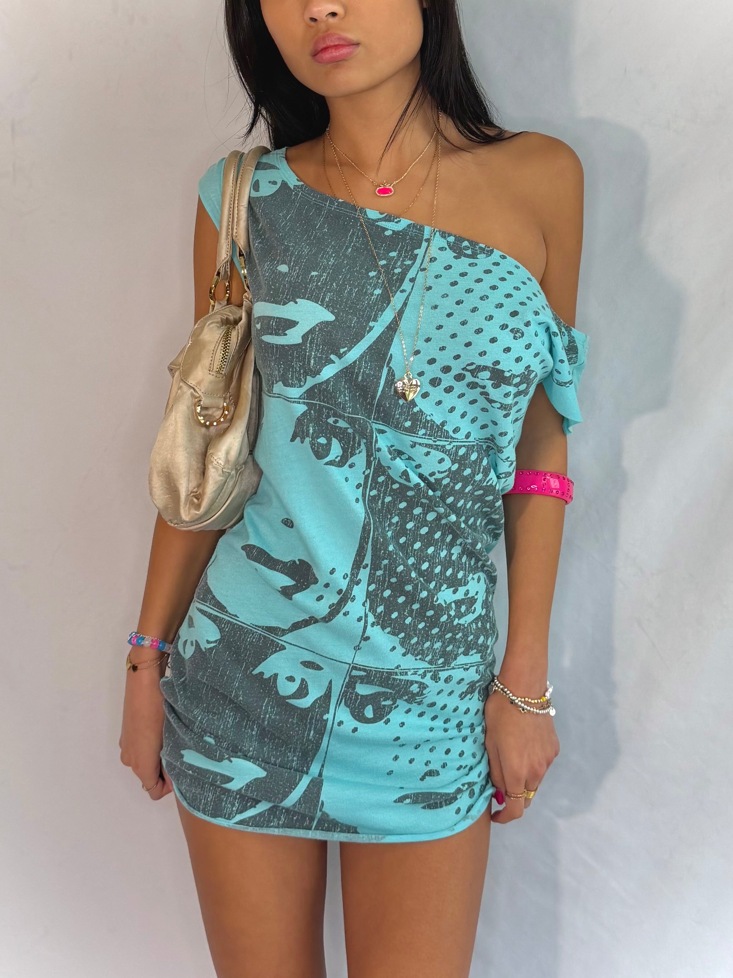 Vintage aqua mini dress