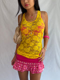 Vintage yellow lace tank top