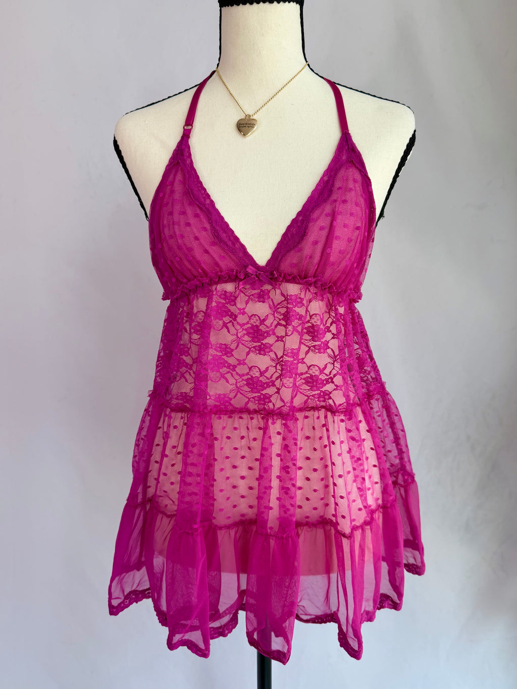vintage polka dot lace babydoll top ♡