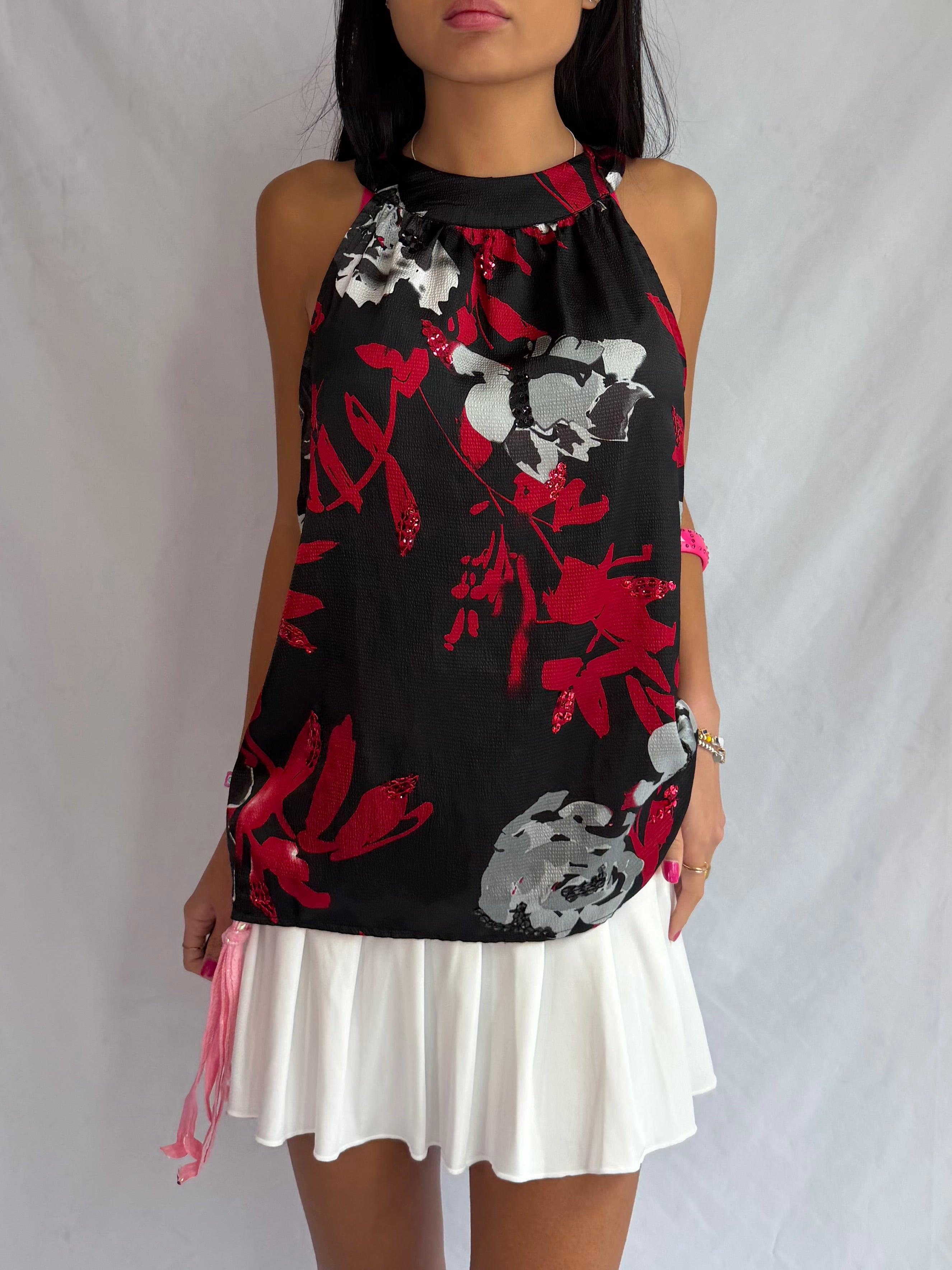 Vintage red halter top