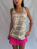 Vintage sequin stripe tank top