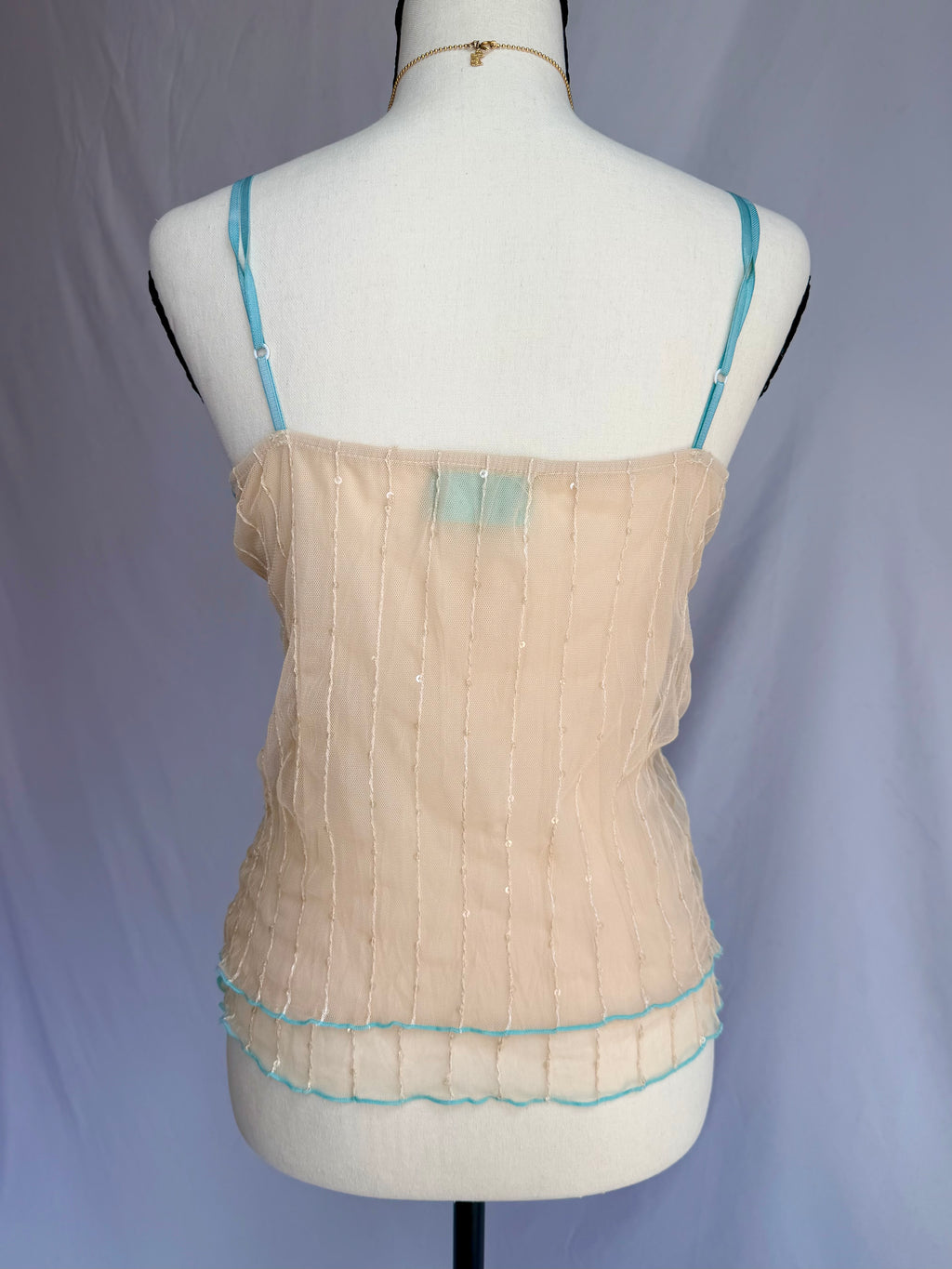 vintage teal sequin tank top 𝜗𝜚