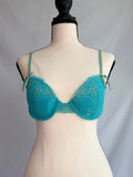 vintage teal lace bra ♡