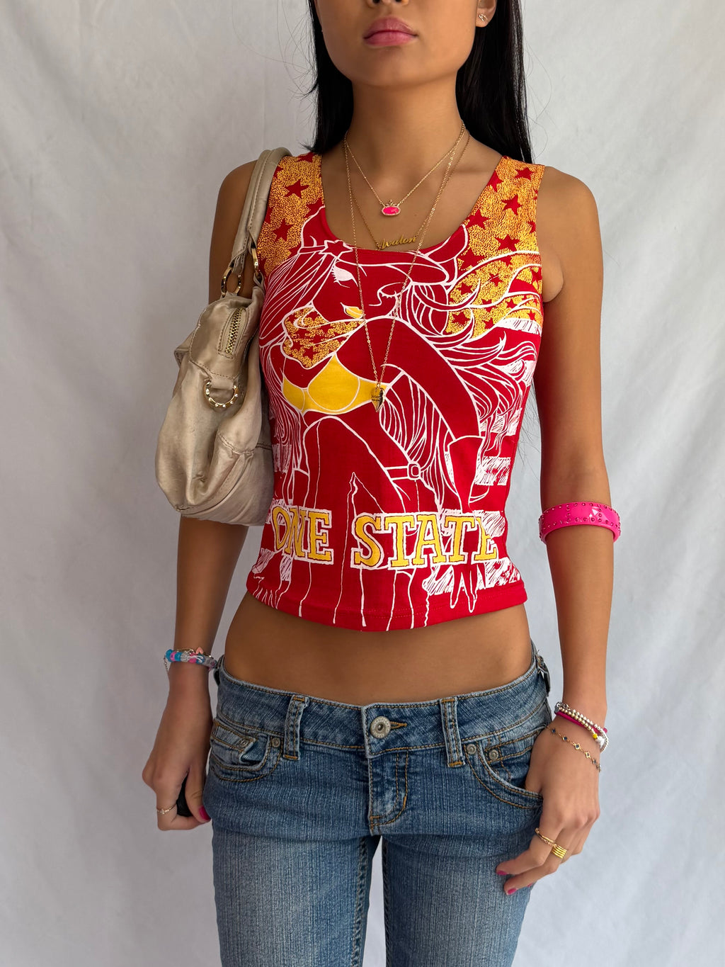 Vintage red graphic tank top
