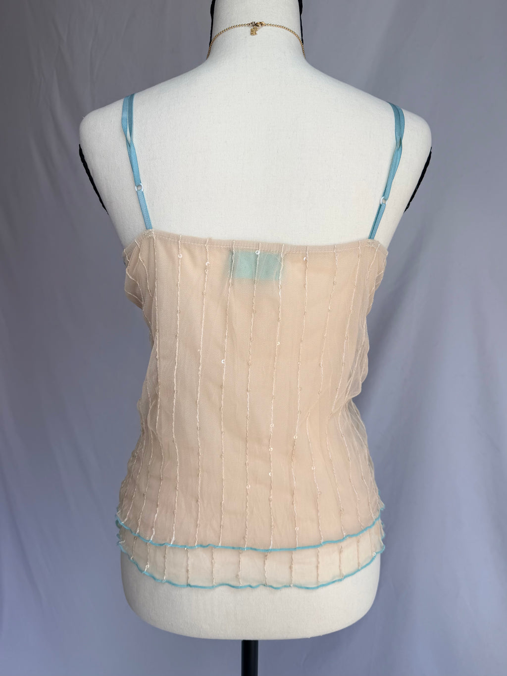 vintage teal sequin tank top 𝜗𝜚