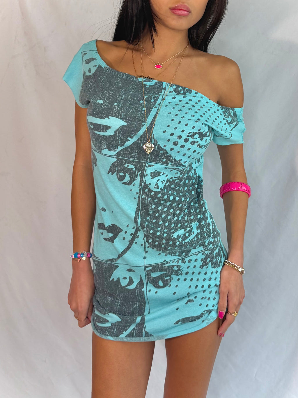 Vintage aqua mini dress