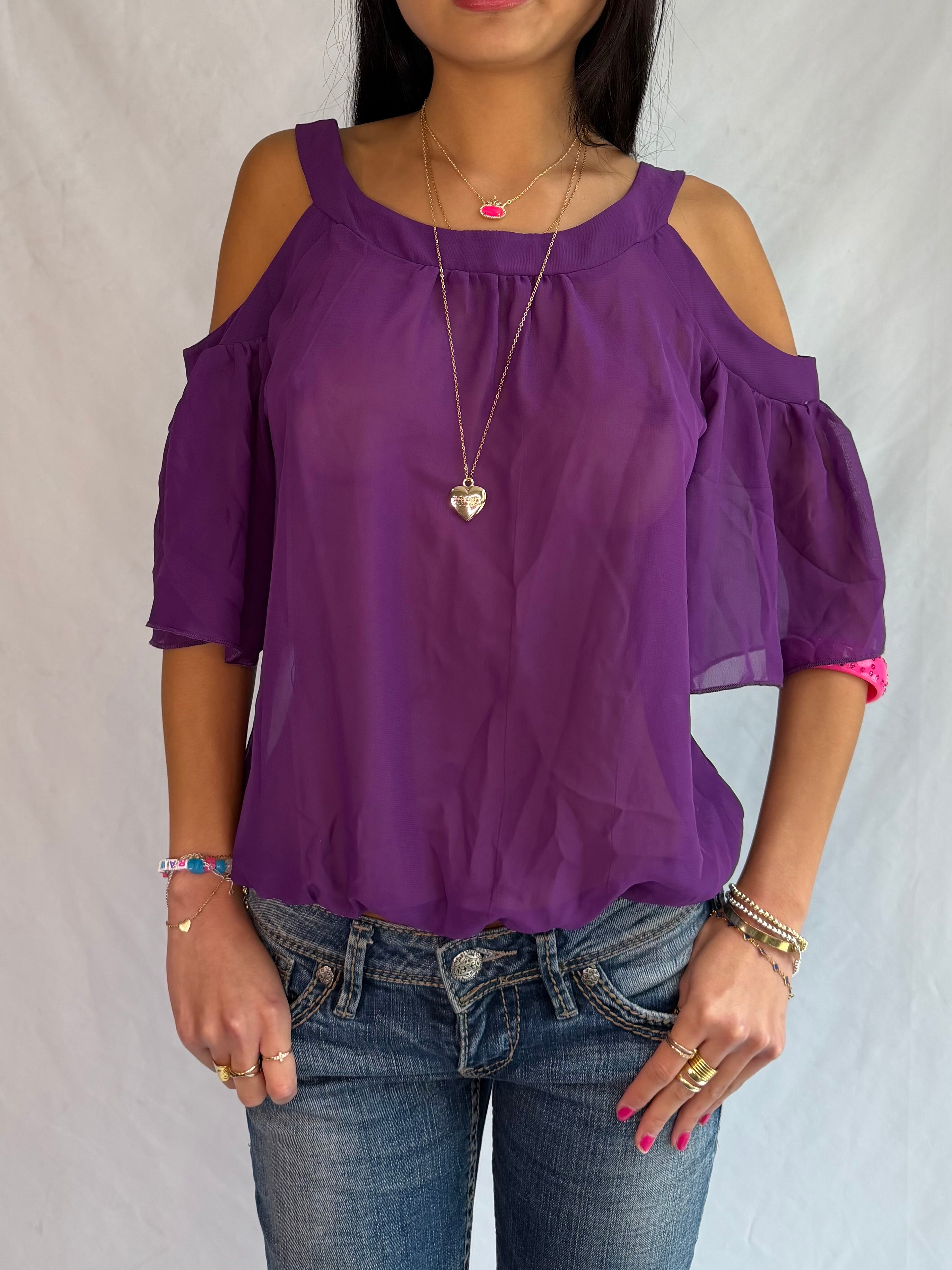 Vintage purple off the shoulder top