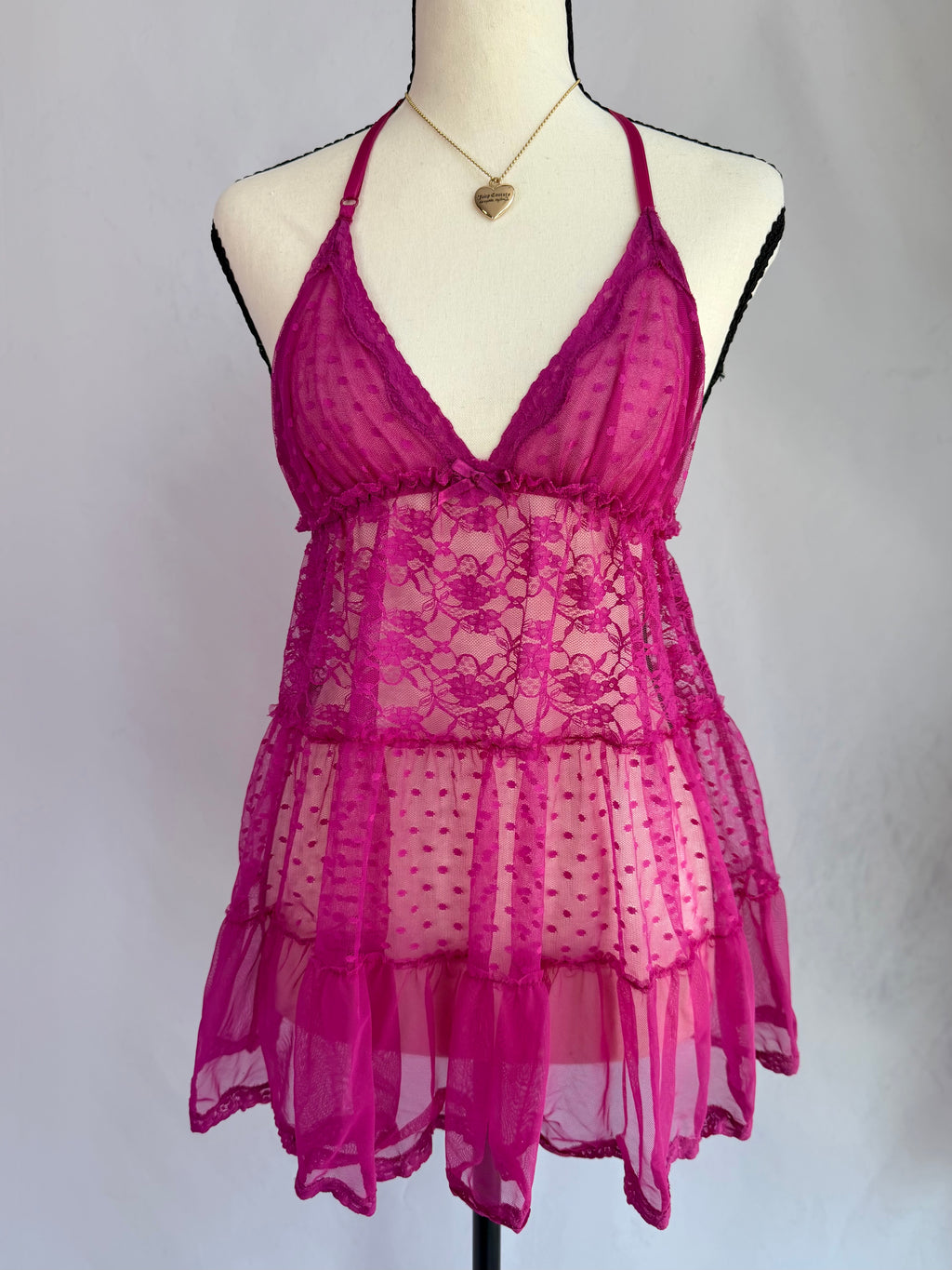 vintage polka dot lace babydoll top ♡