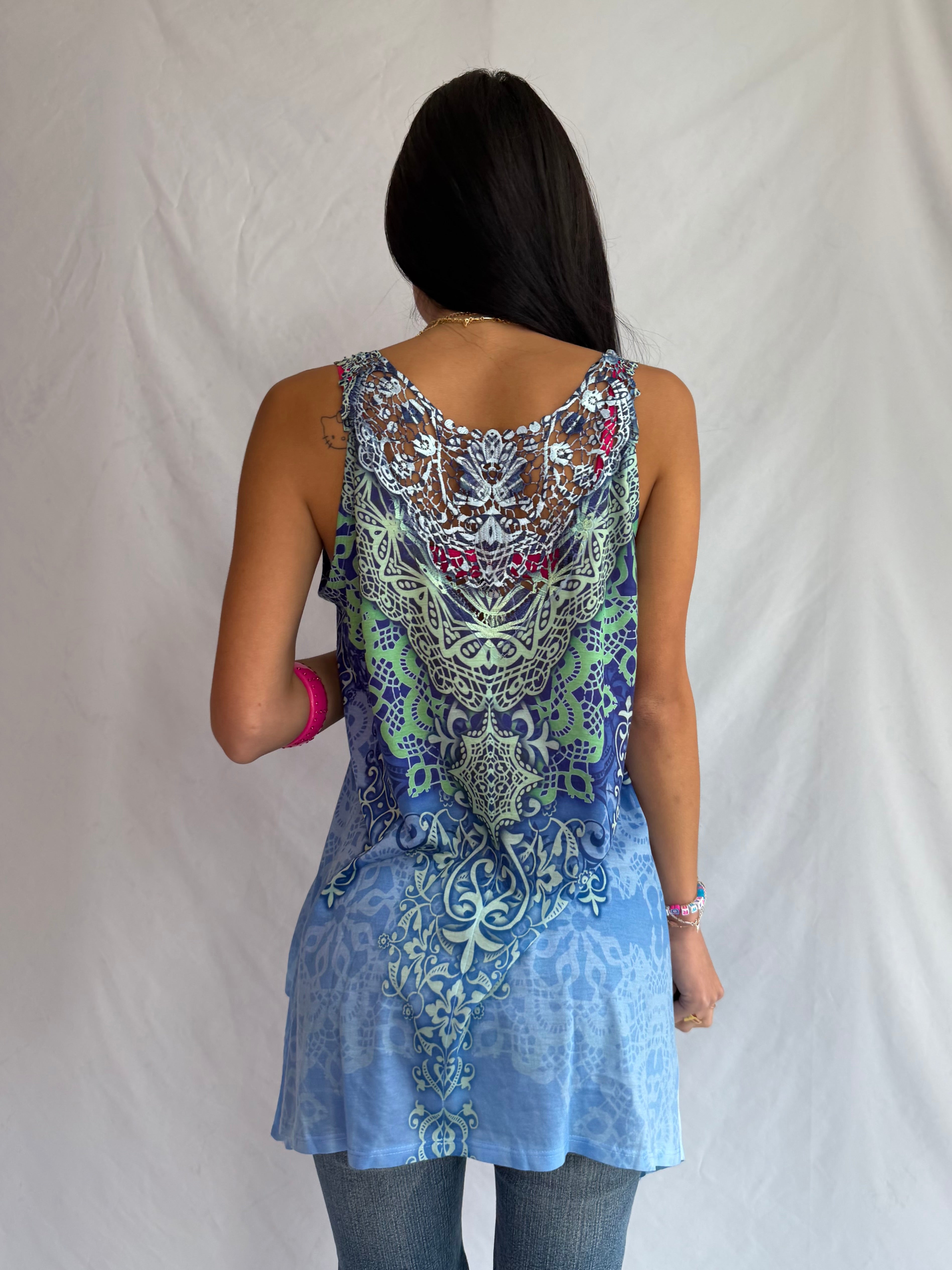 Vintage high low mini dress top