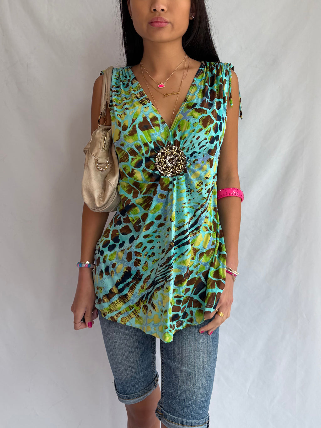 Vintage teal halter top