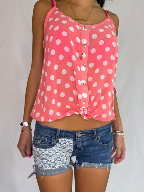 Vintage lace low rise denim shorts