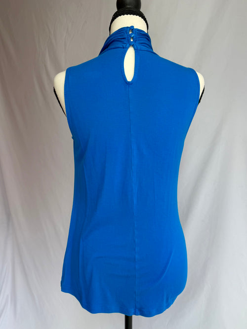 vintage blue mock neck halter top .𖥔 ݁ ˖