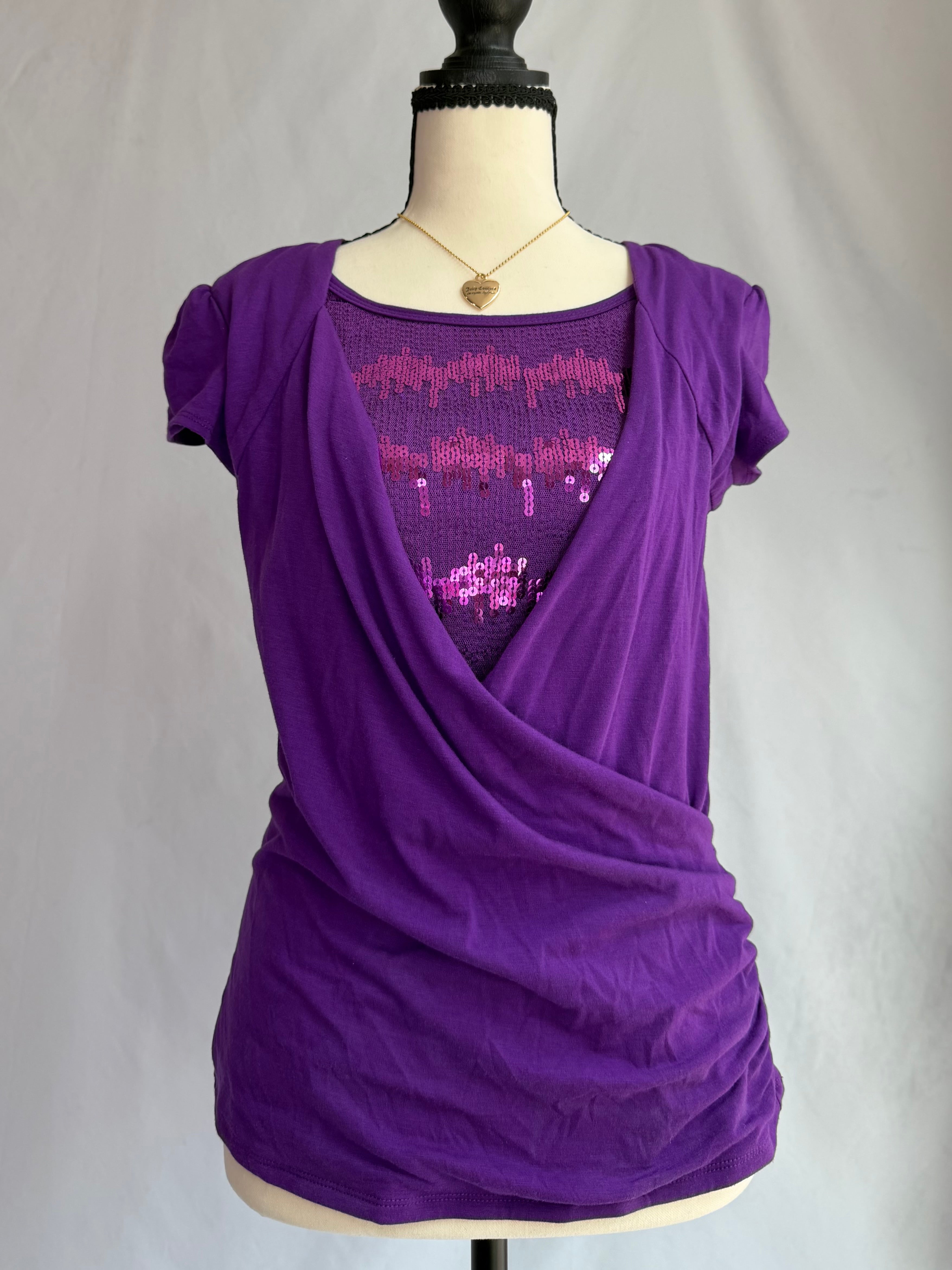 vintage purple sequin top ⋆˚ʚɞ